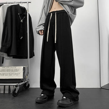 AIDASE  -  Autumn New Men's Sports Sweatpants Trendy Loose Casual Versatile Straight-leg Trousers Solid Color Drawstring Pants 21E7519 aidase-shop